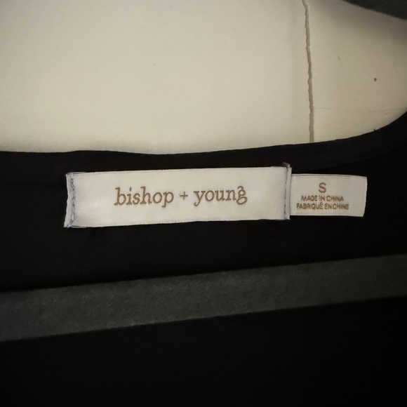Anthropologie | Bishop + Young Black Satin Twist Front Top | Small - Picture 7 of 8